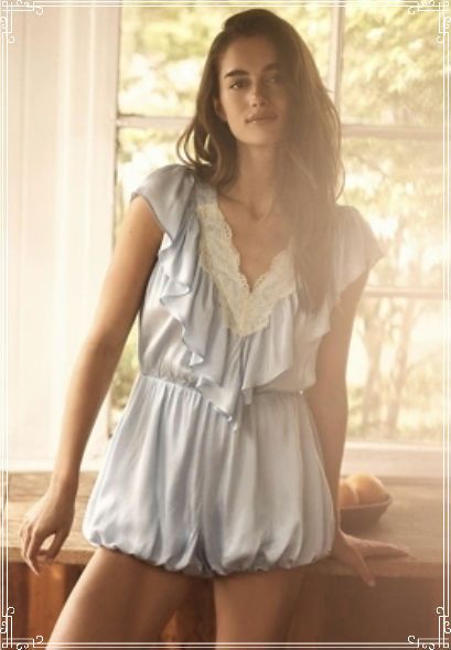 The LyreBird Silky Lace Ruffle Romper