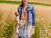 Ali wearing Free People in her boho western style in a field of wild flowers