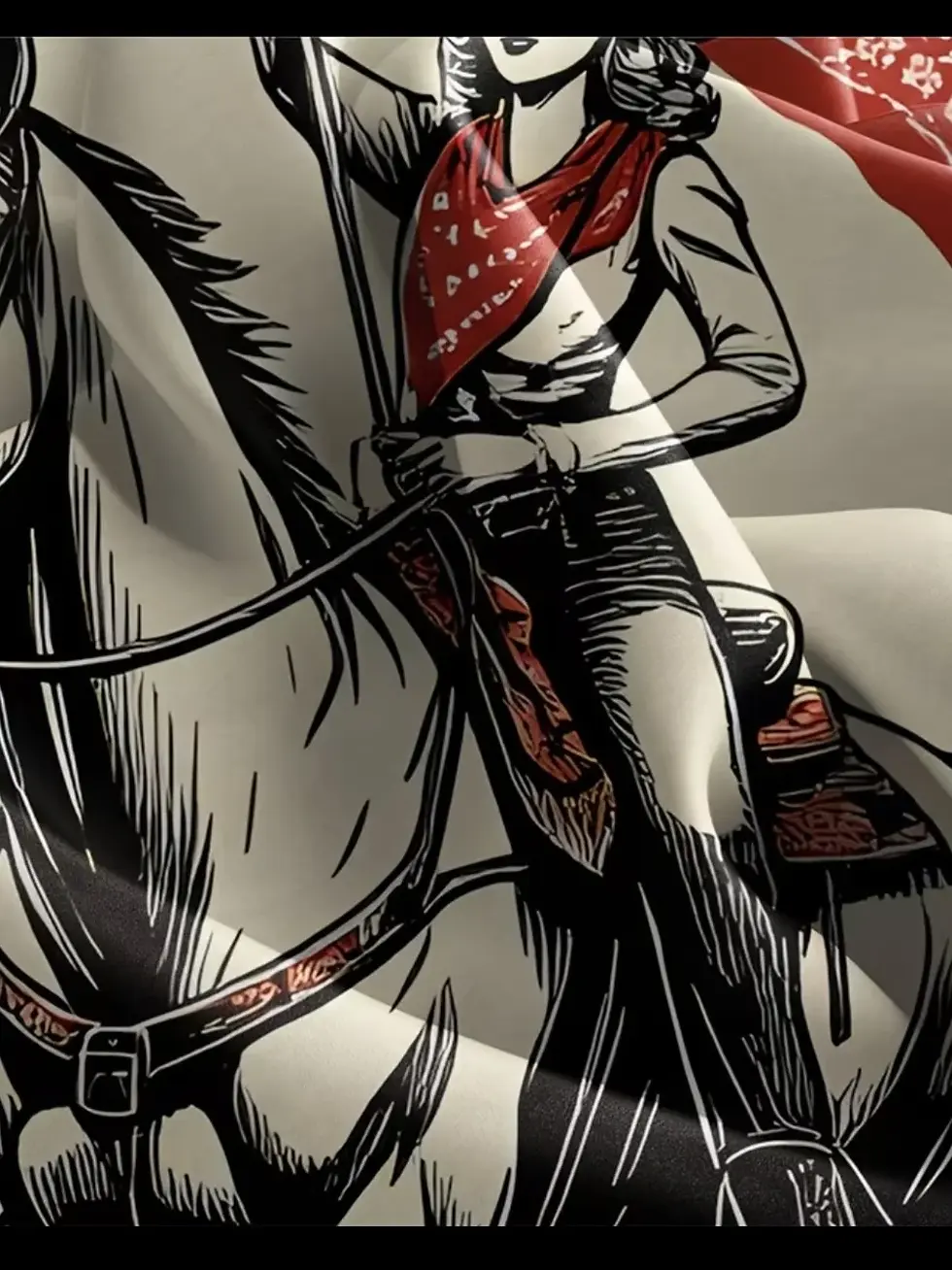 Miniature : Western Cowgirl & Flag Scarf