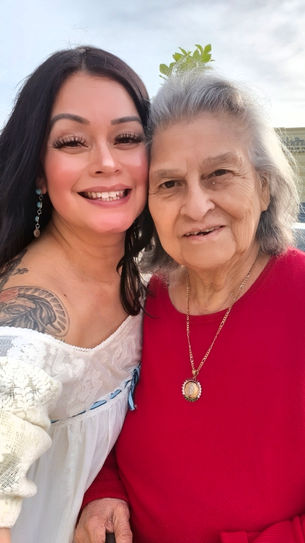 a mother and daughter celebrating one another. Texas Mexican roots