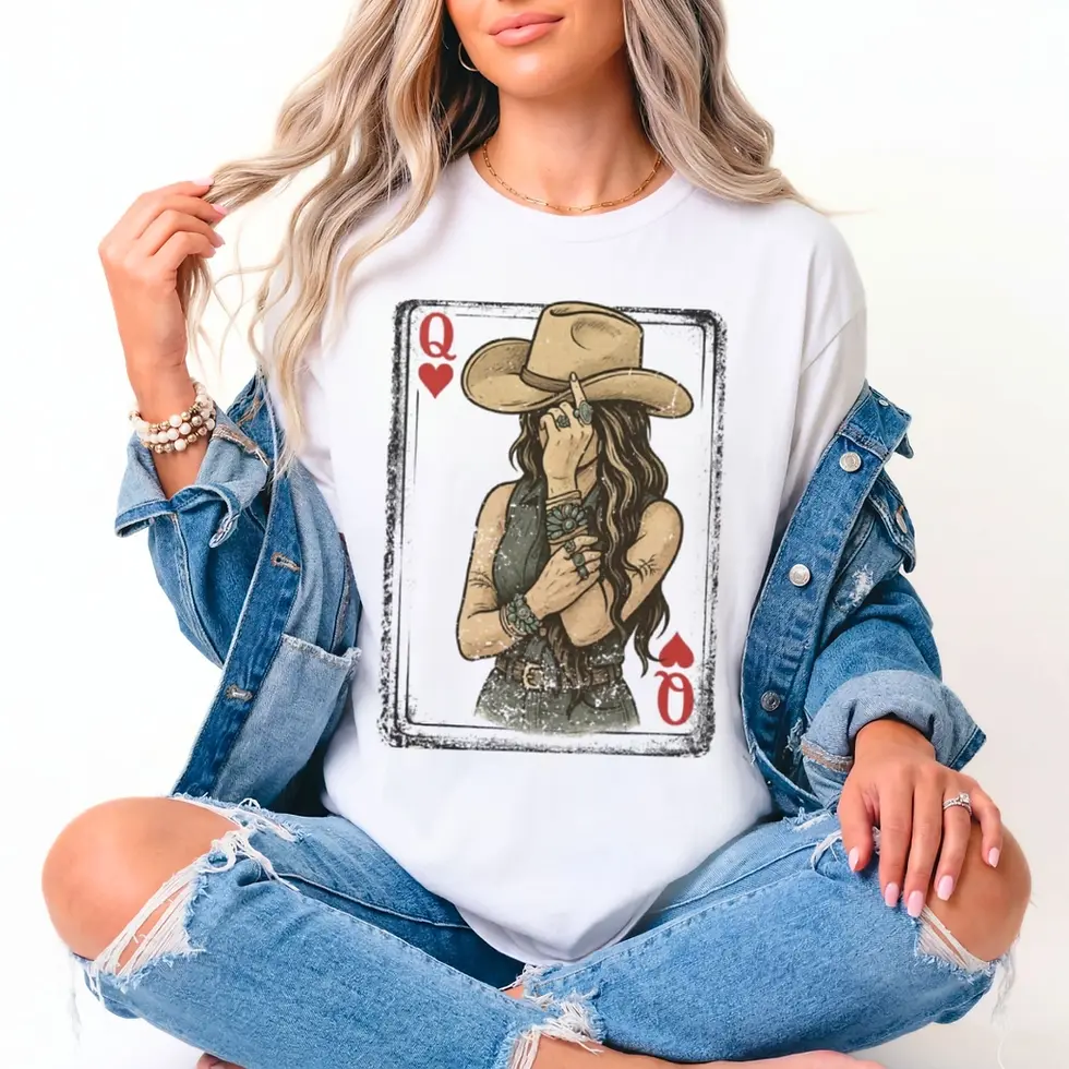 Thumbnail: Rustic Cowgirl/Queen of Hearts Graphic Tee
