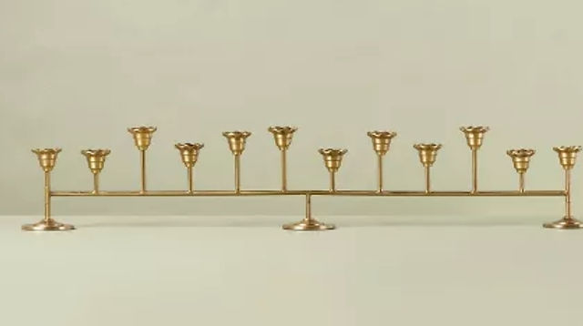 Gold metal 12 candle holder