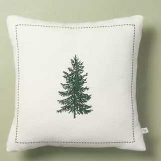 14"x14" Embroidered Winter Christmas Tree Square Throw