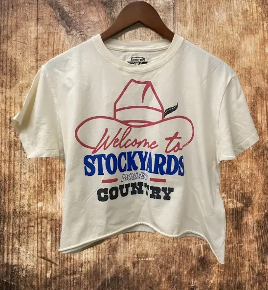 Thumbnail: Welcome To the Stockyards Rodeo Relaxed Crop Tee