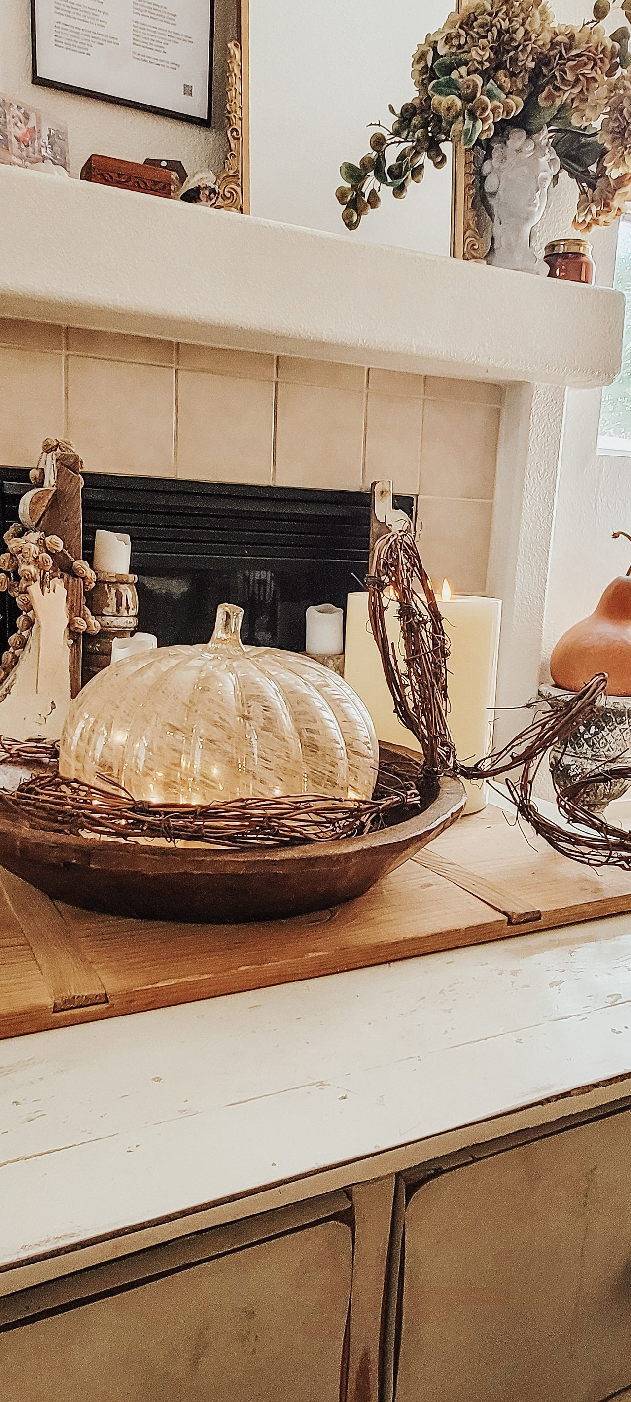 Fall home decor Fall foliage Fall table decor Coffee table decor