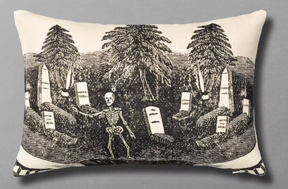 18"x12" Rest In Peace Skeleton Graveyard Rectangle Throw