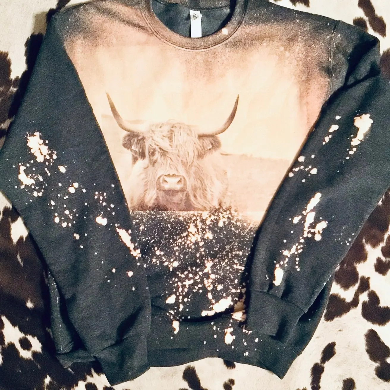 Highland Cow Distressed Sweatshirt