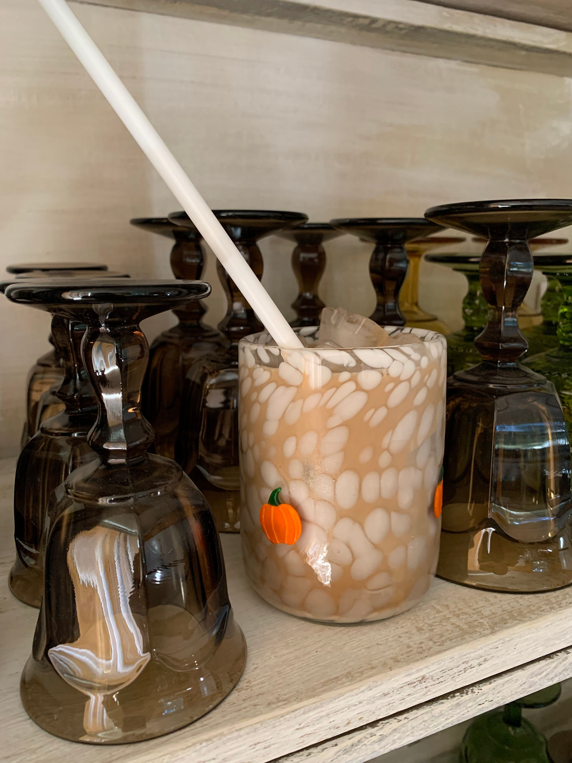 Vintage brown glassware & anthropologie