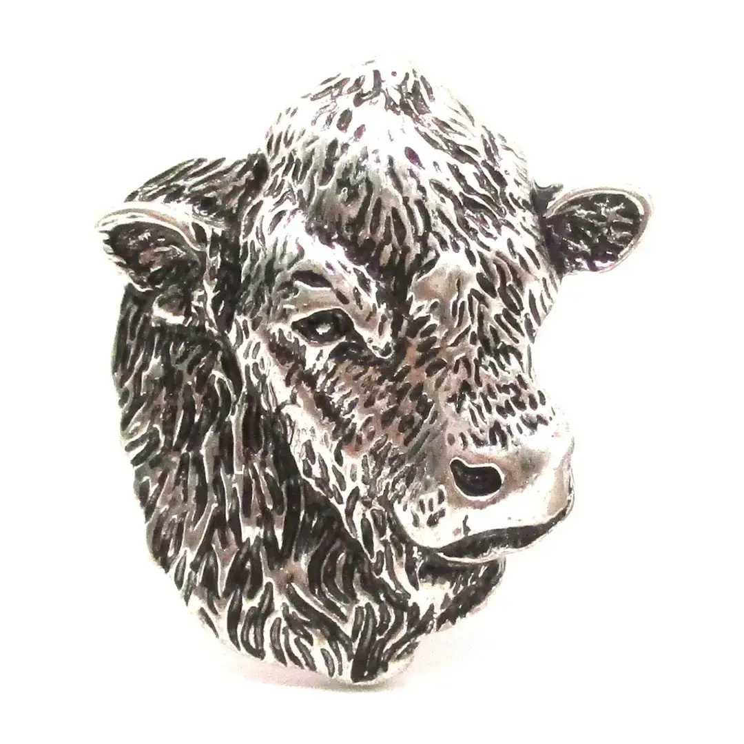 Western Cow Head Cuff Ring