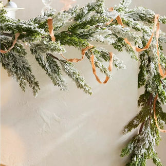 Faux Flocked Pine Garland