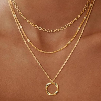 Layered Gold Necklaces for Women, Stackable Dainty 14K