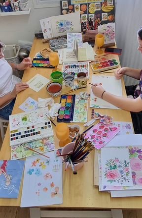 סדנת צבעי מים אמא ובת