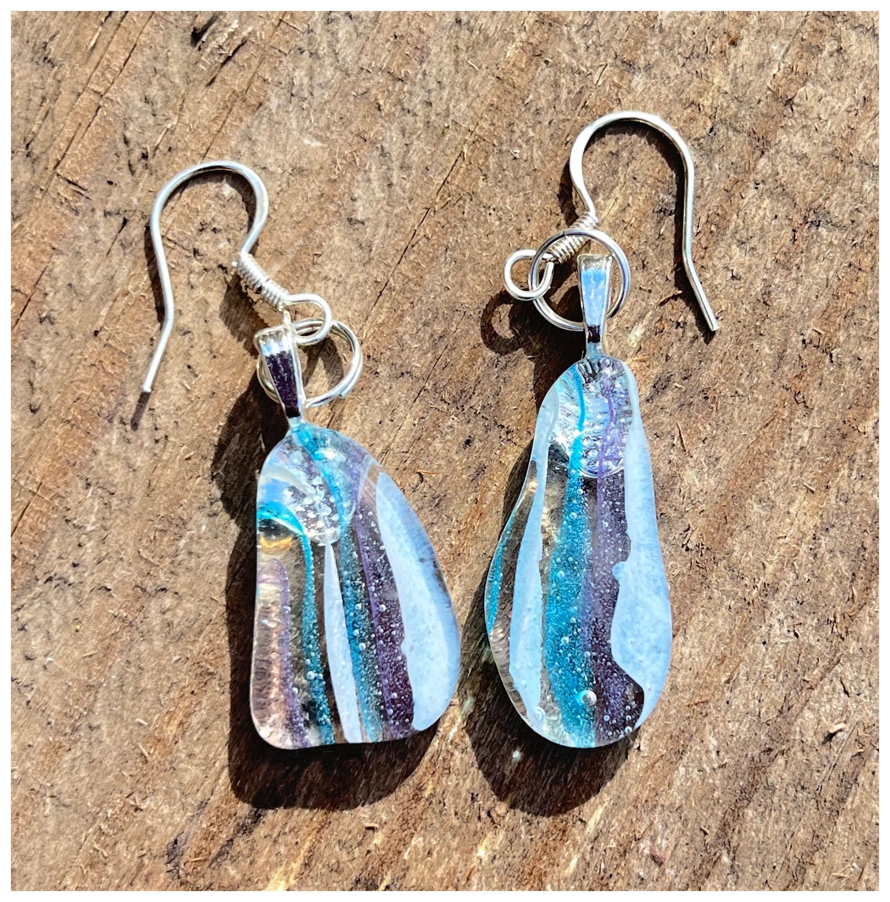 Hanging Earrings - Turquoise & Purple