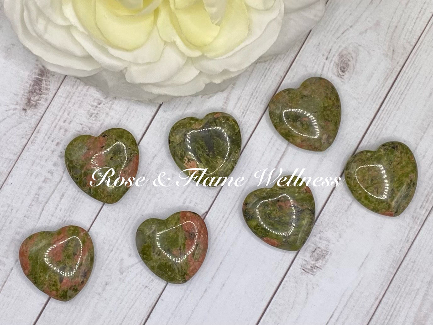 Unakite Heart Stone