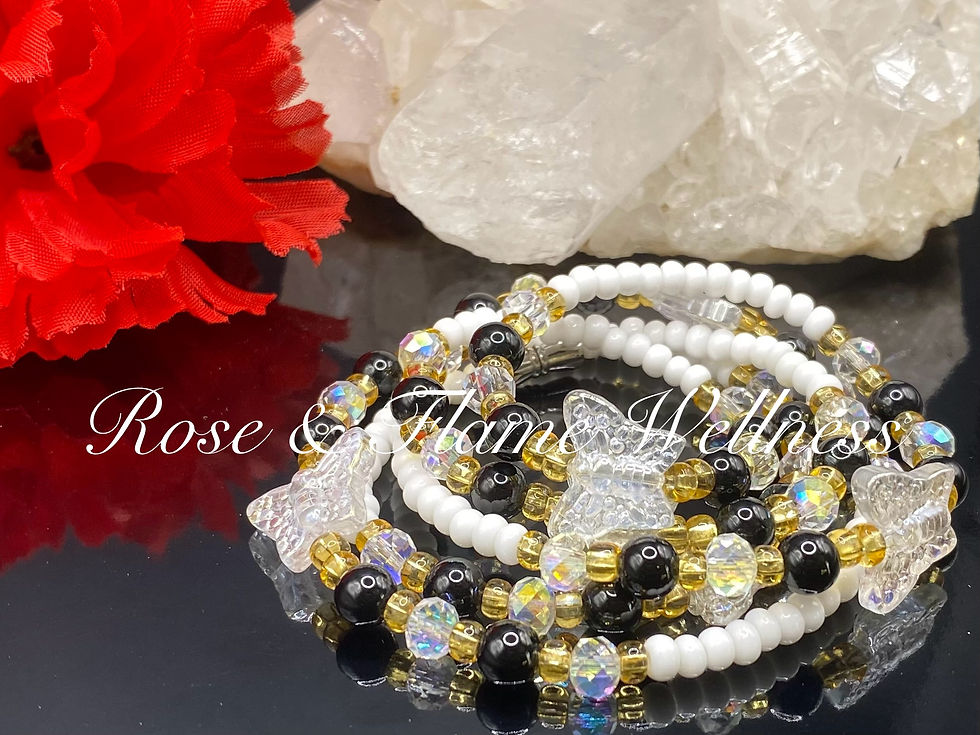 Thumbnail: Black Onyx Butterfly Waist Bead