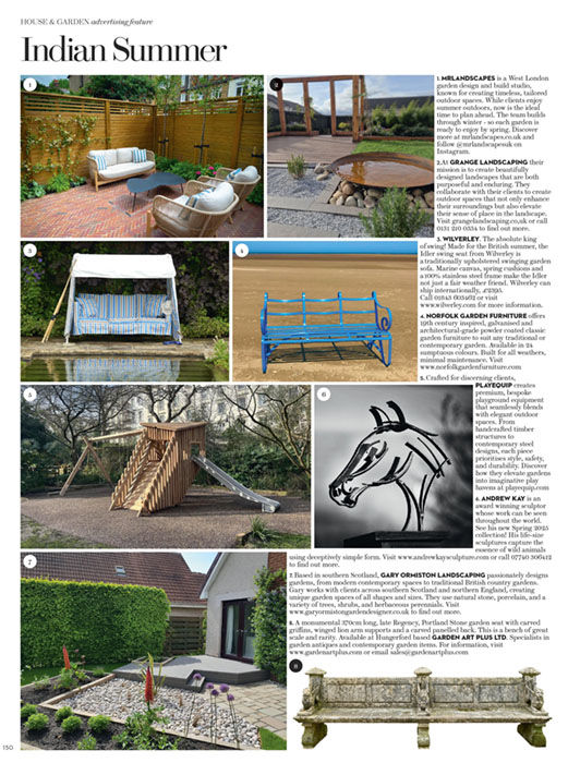 House & Garden September Issue, featuring MRLandscapes Garden Design and Build, St Annes Road, Barnes.
