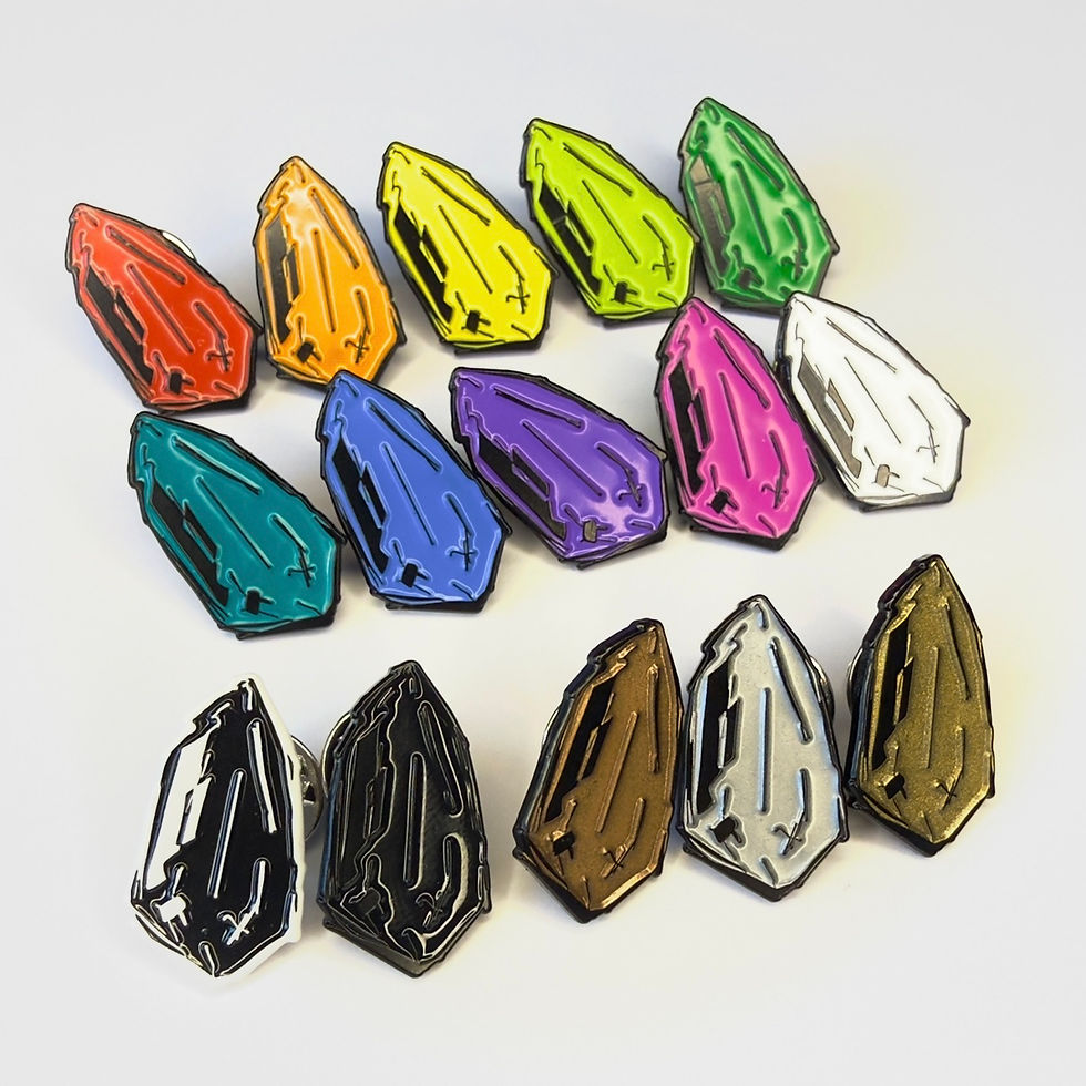 Thumbnail: Peace and Justice Enamel Kyber Crystal Pin Set - Blue and Silver