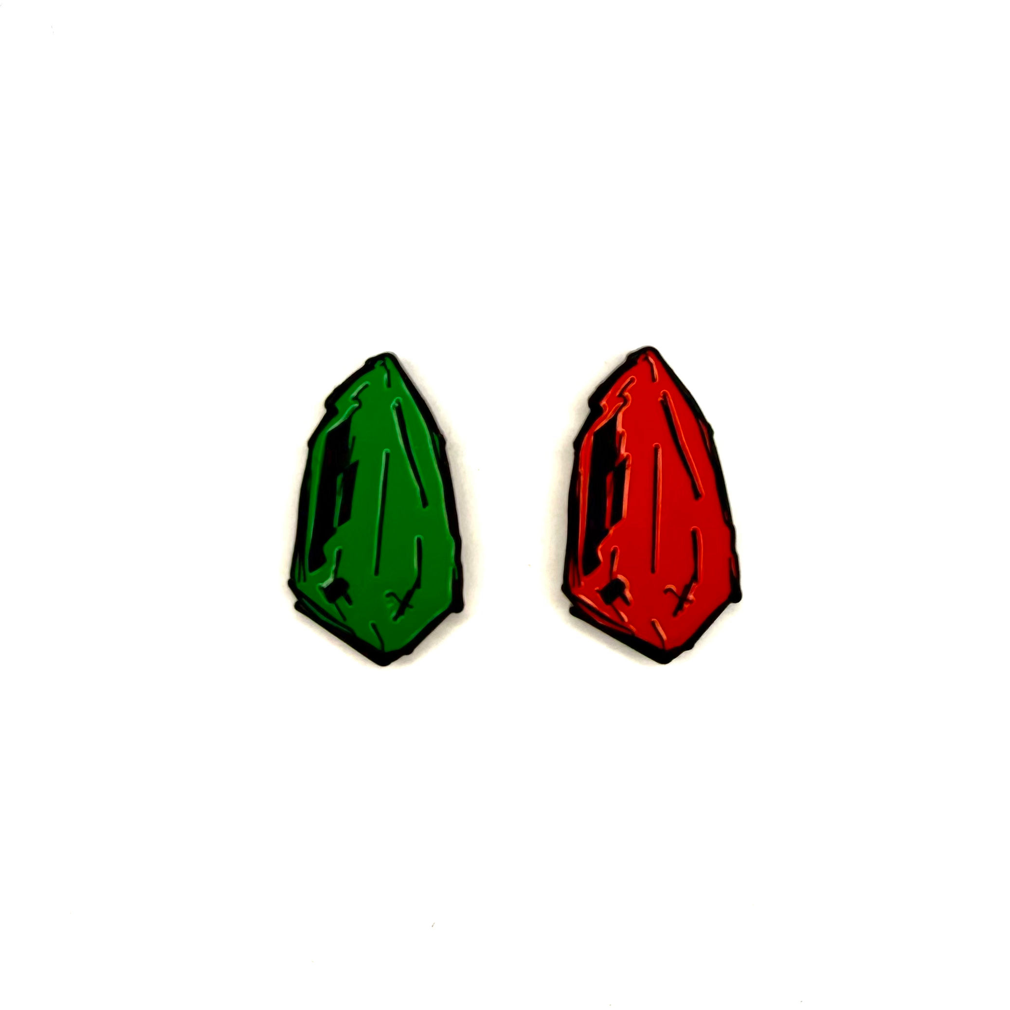 Jedi Vs Sith Enamel Kyber Crystal Pin Set - Green and Red Kyber