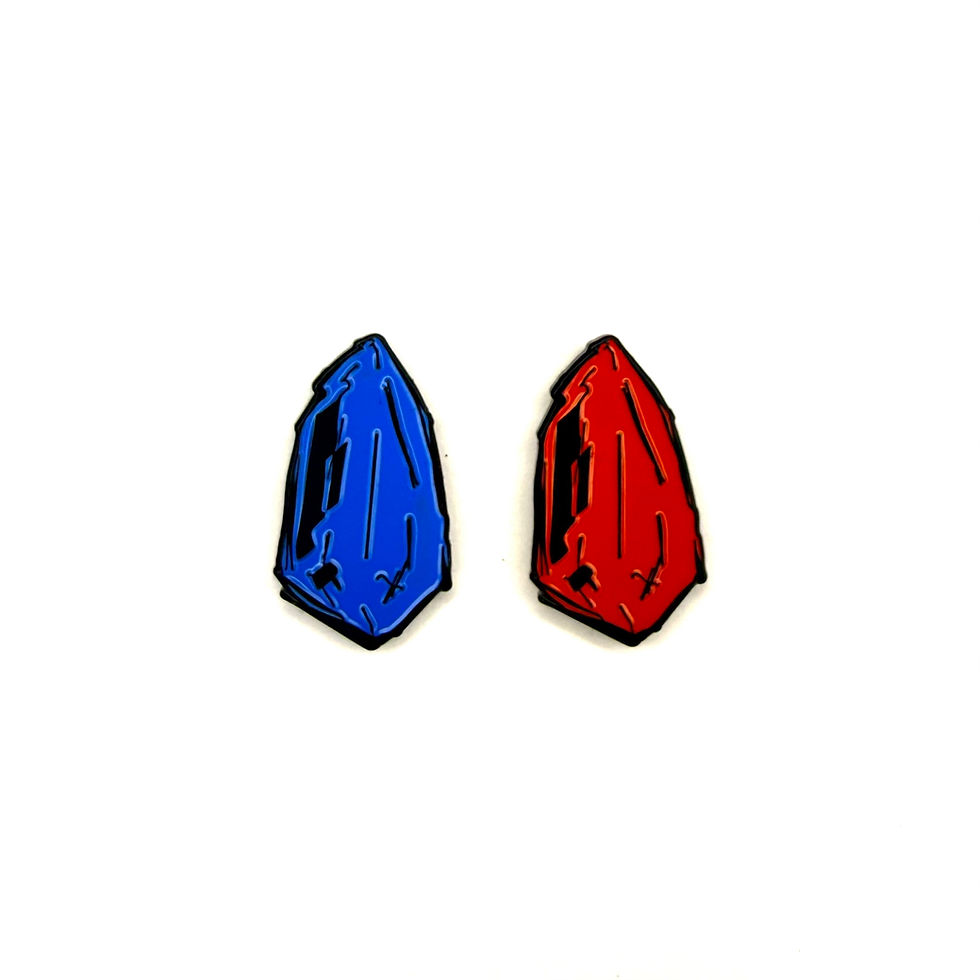 Thumbnail: Jedi Vs Sith Enamel Kyber Crystal Pin Set - Blue and Red Kyber