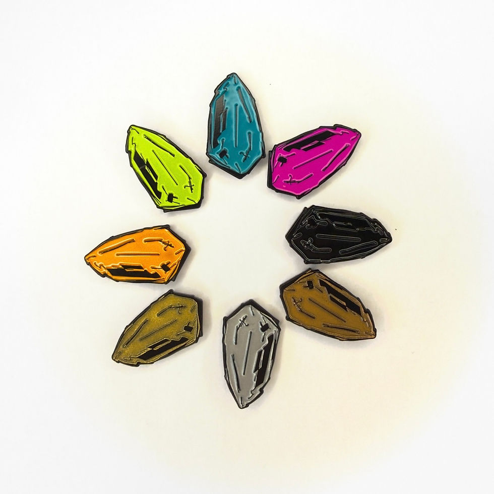 Thumbnail: Jedi Vs Sith Enamel Kyber Crystal Pin Set - Green and Red Kyber