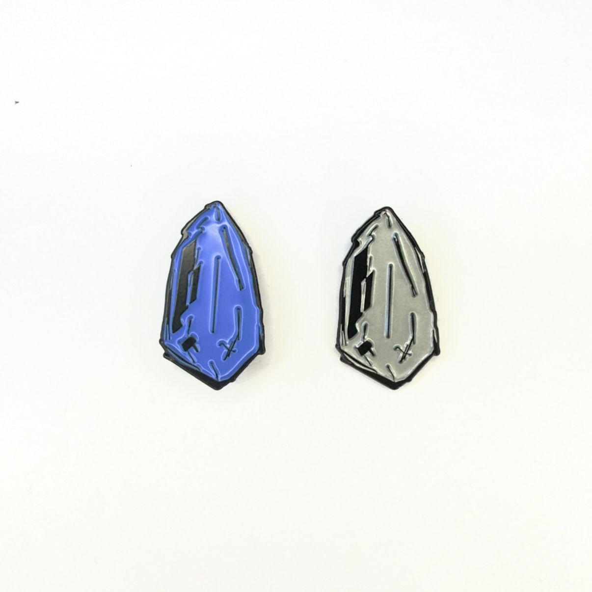 Peace and Justice Enamel Kyber Crystal Pin Set - Blue and Silver