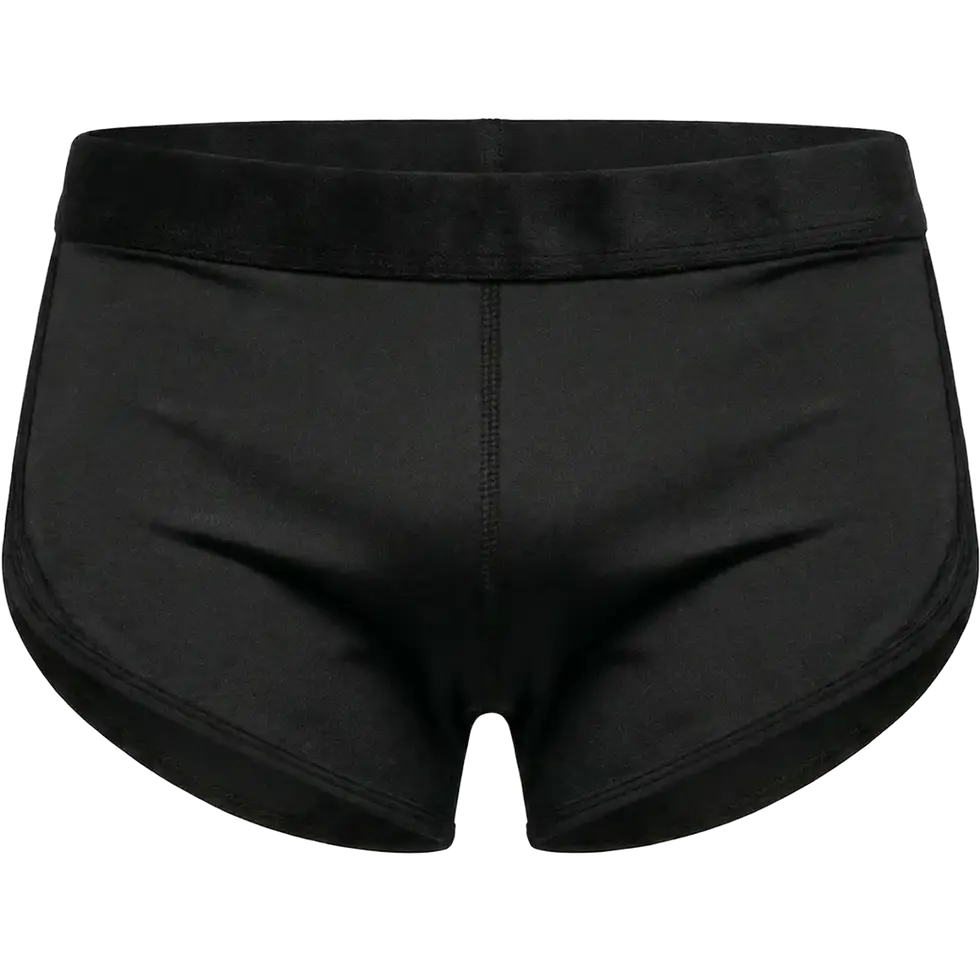 short running tajo curvo hombre negro frontal