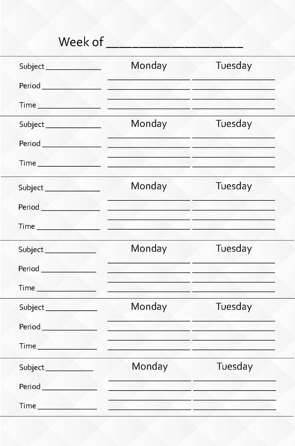 Thumbnail: Weekly School Planner