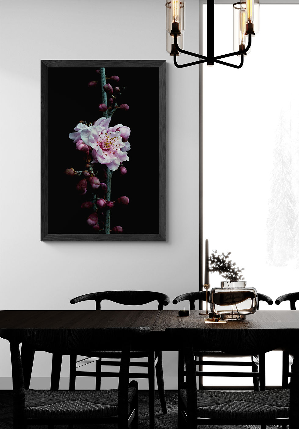 Thumbnail: Pink Plum Blossoms - Spring floral wall art - Flower still life artwork - Photography print by Nadia Culph