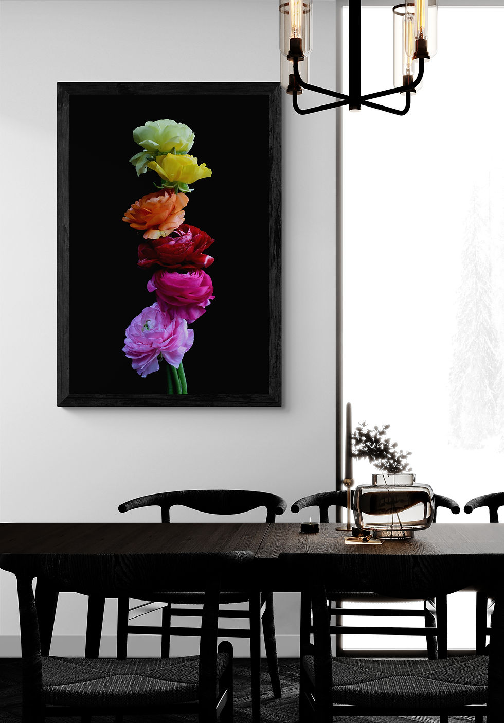 Thumbnail: Ranunculus Kaleidoscope - Colourful floral wall art - Flower still life - Fine art photography print by Nadia Culph