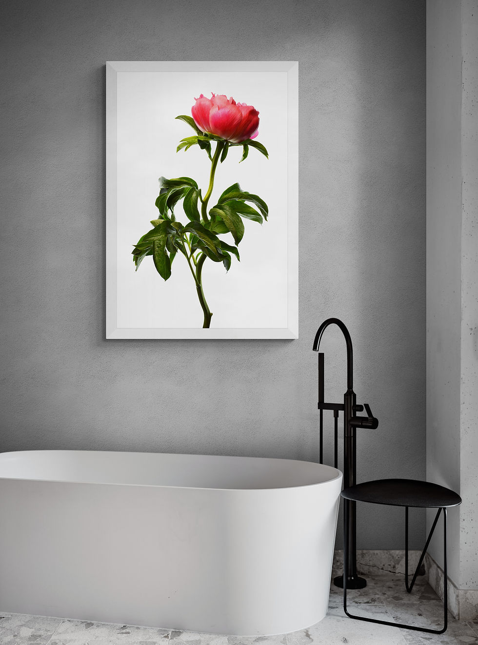 A Single Pink Peony - Large flower artwork - floral wall art - still life photography by Nadia Culph