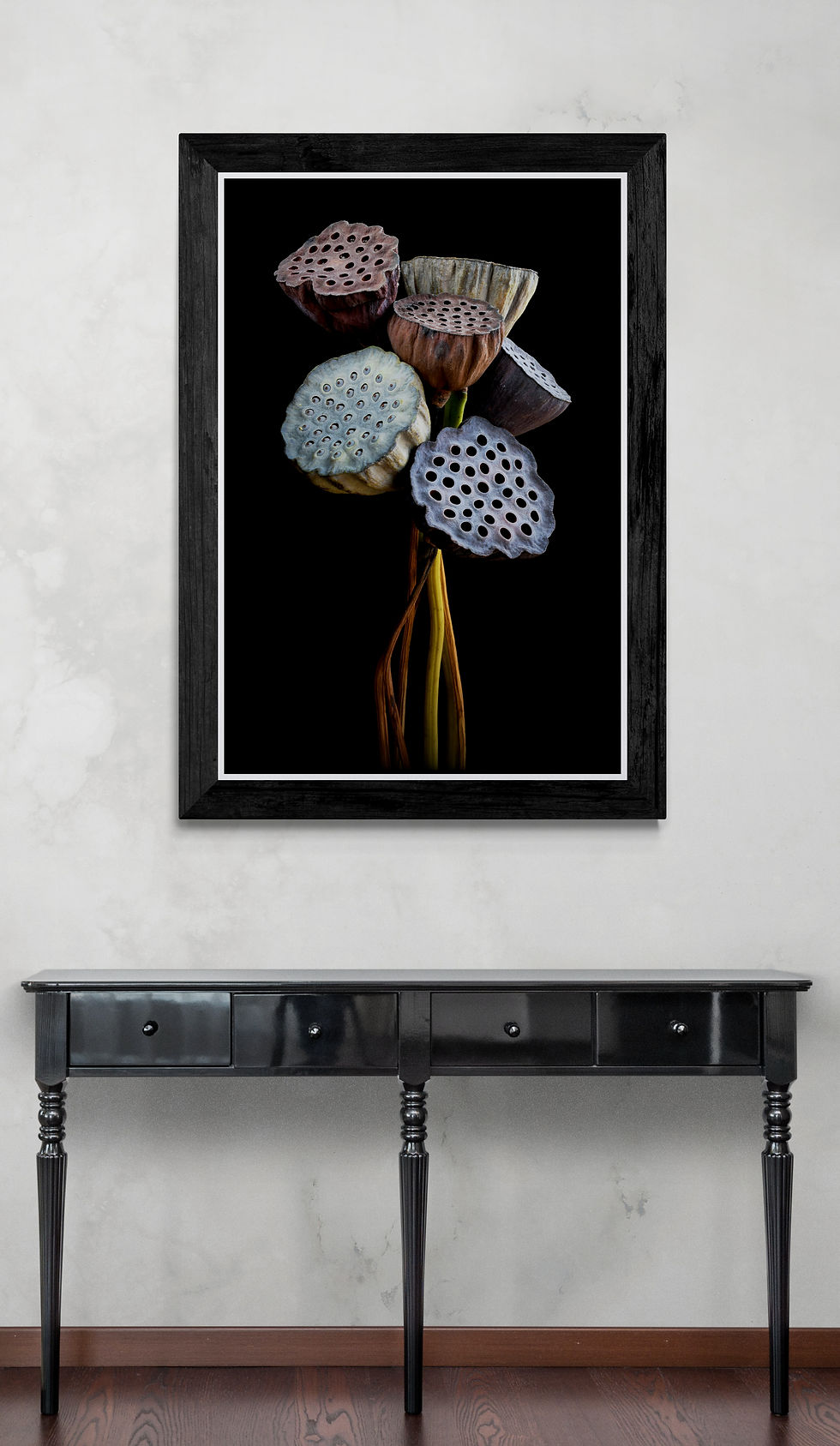 Thumbnail: Lotus Pod Bouquet - Botanical wall art - Fine art photography print by Nadia Culph