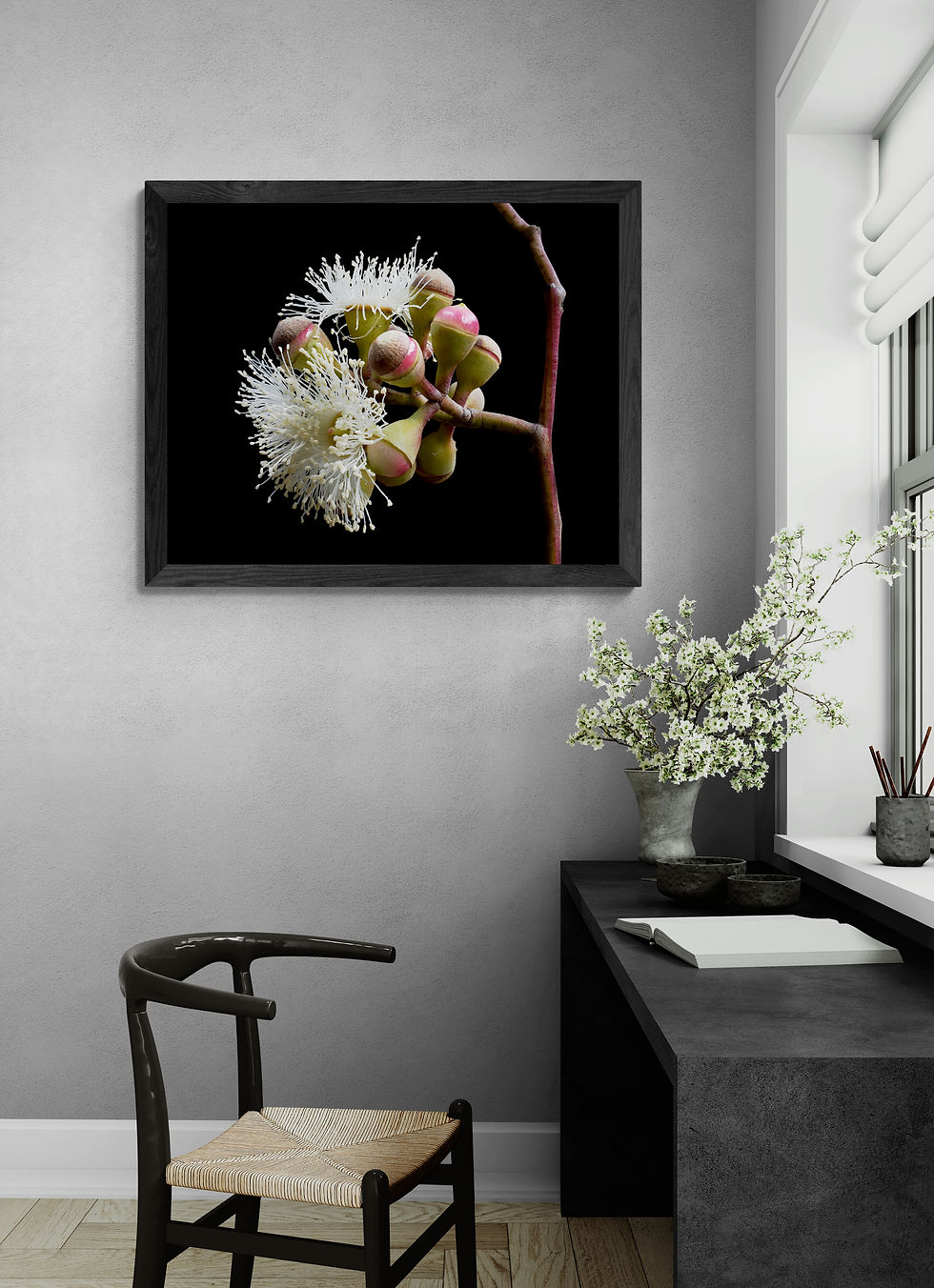 Thumbnail: Blossoming White Gum Flowers print - Australian botanical wall art - Macro photography by Nadia Culph
