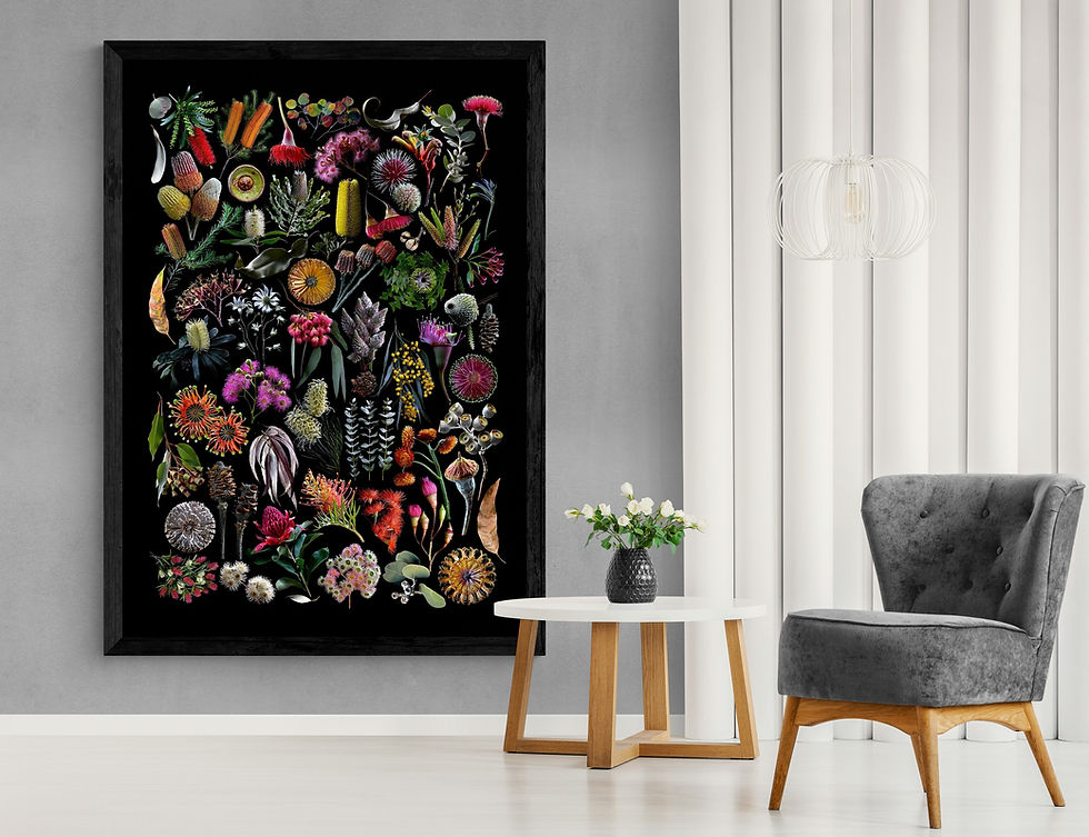 Thumbnail: Wildflowers of Australia - Colourful floral wall art - Photgraphy collage print by Nadia Culph