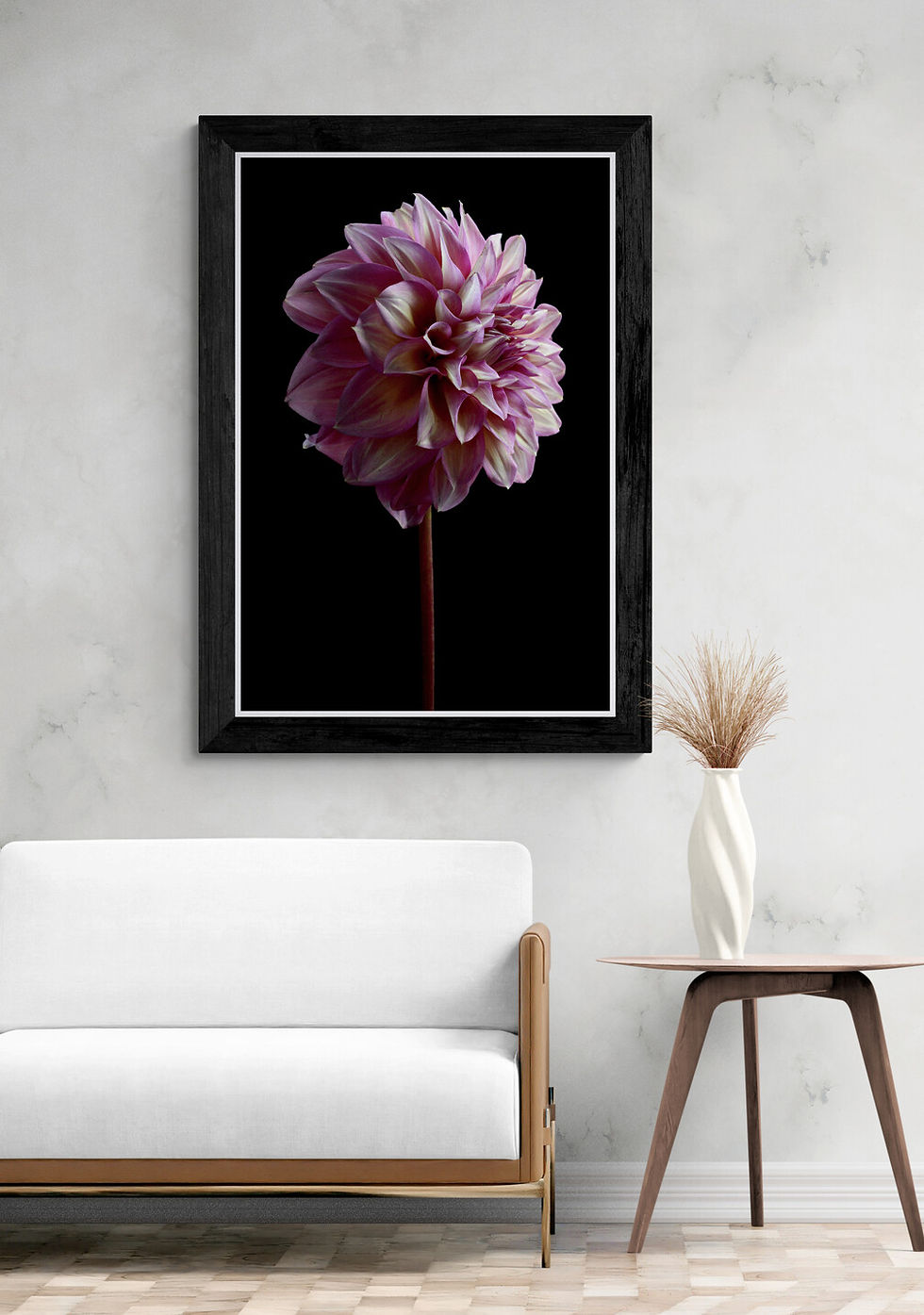 Dahlia Dinnerplate - Pink floral wall art - Botanical home decor - Flower photography print by Nadia Culph