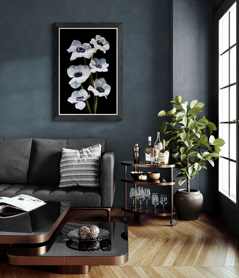 Thumbnail: White Anemones - Floral artwork - Flower wall art - Still life photography print by Nadia Culph