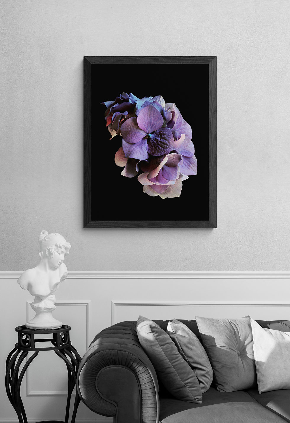 Purple Hydrangea flowers printable wall art - Downloadable floral print - Digital download by Nadia Culph