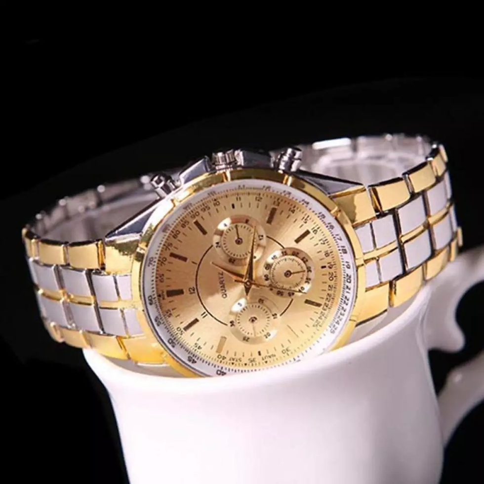 Thumbnail: 50%
￼Bluelans® Men Fashion Casual Businss Stainless Steel Band Analog Quartz Wri