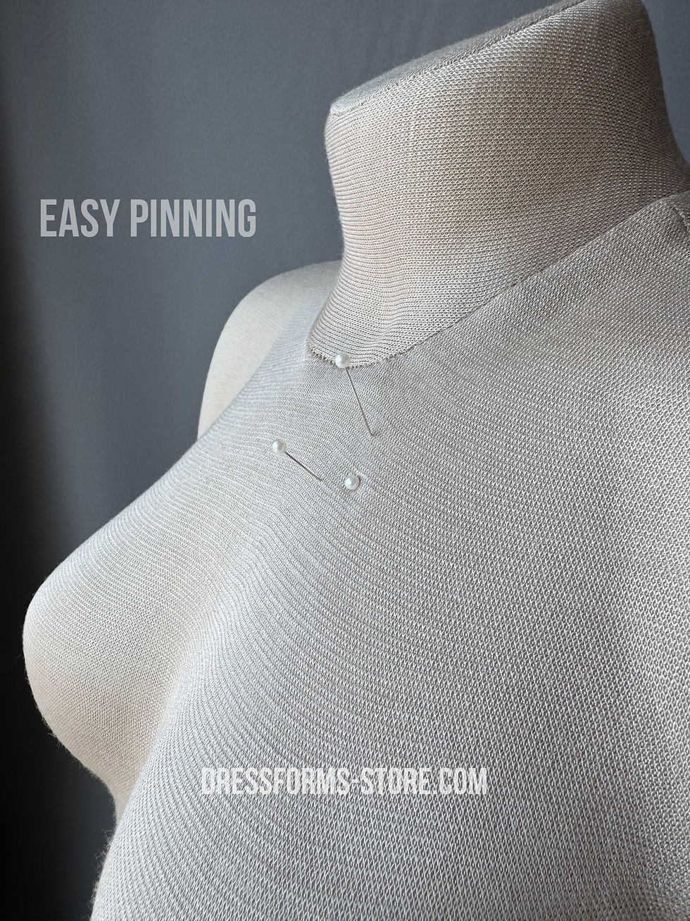 Thumbnail: Anatomical Dress Form with Shoulders – Knit Cover, Full or Cut Shoulders