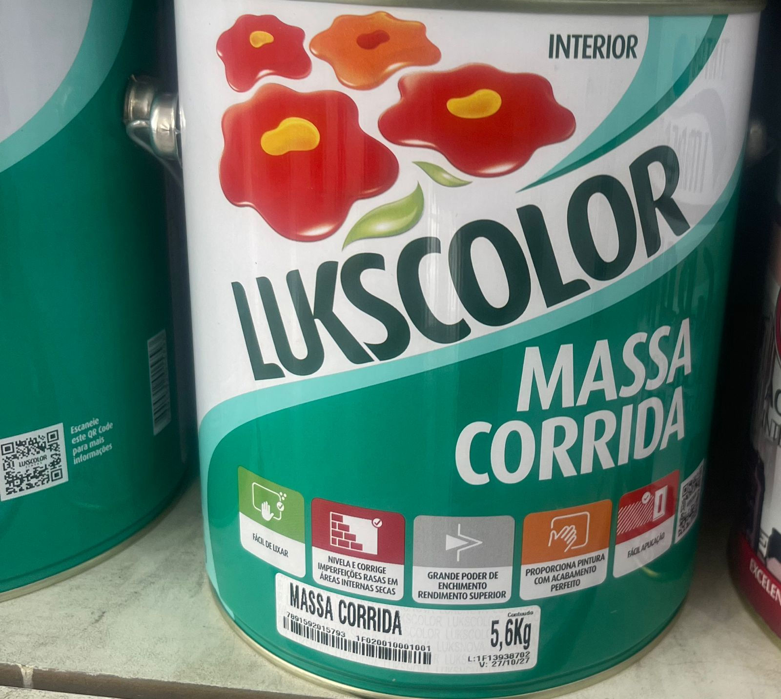 MASSA CORRIDA LUKSCOLOR ACRILICA 3.600 LTS