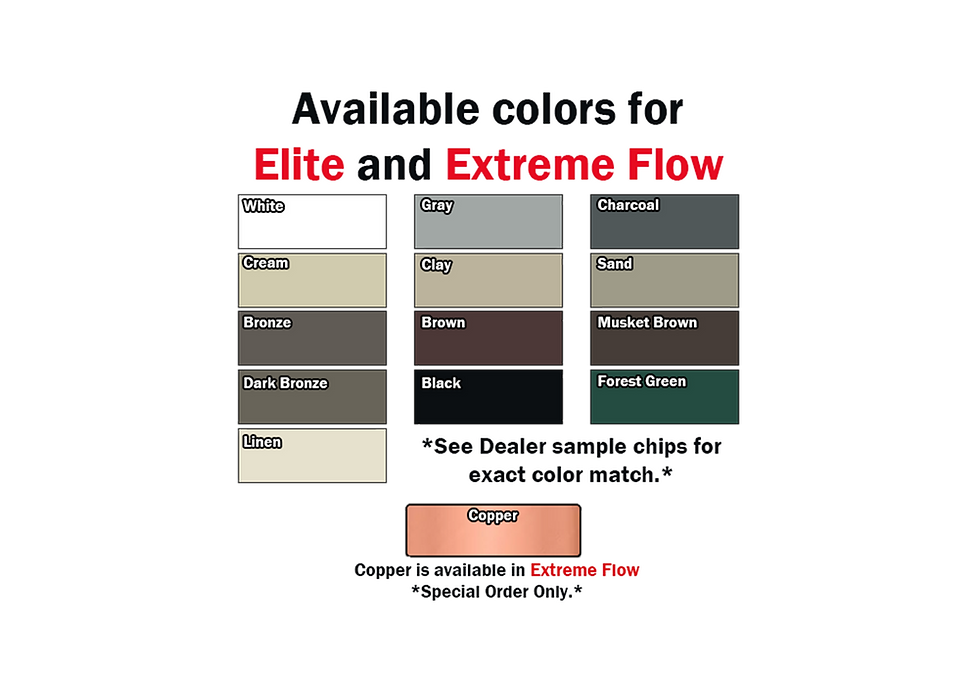 Miniatura: Available colors for GutterLock Elite and Extreme Flow products