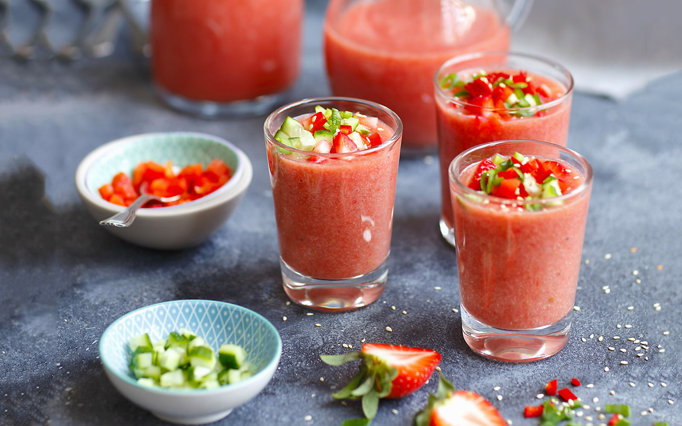 Gazpacho di pomodori e fragole