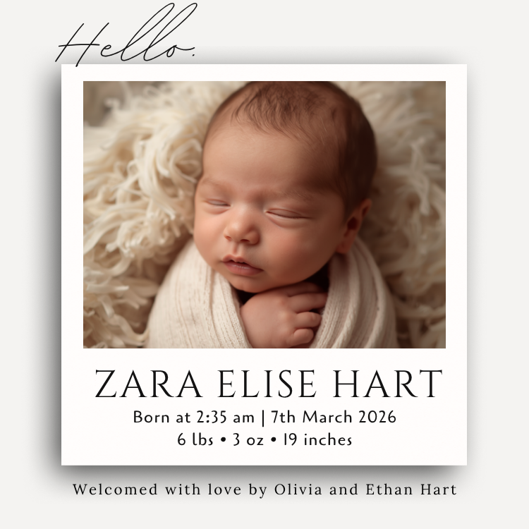 Thumbnail: Baby Announcement Photo Magnets 2.5"x 2.5"