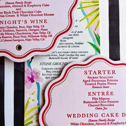 Bespoke wedding invitations with letterpress and gold foil accents using bold stripes and delicate watercolors designed by lolli pop letterpress palmetto bluff lowcountry