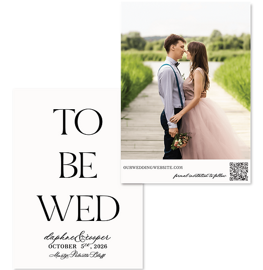The Magnolia Suite Save the Date with photo back and matching envelope.