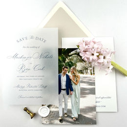 Save the date invitation on vellum and heavy weight cotton paper by Lolli.p Palmetto Bluff Lowcountry.