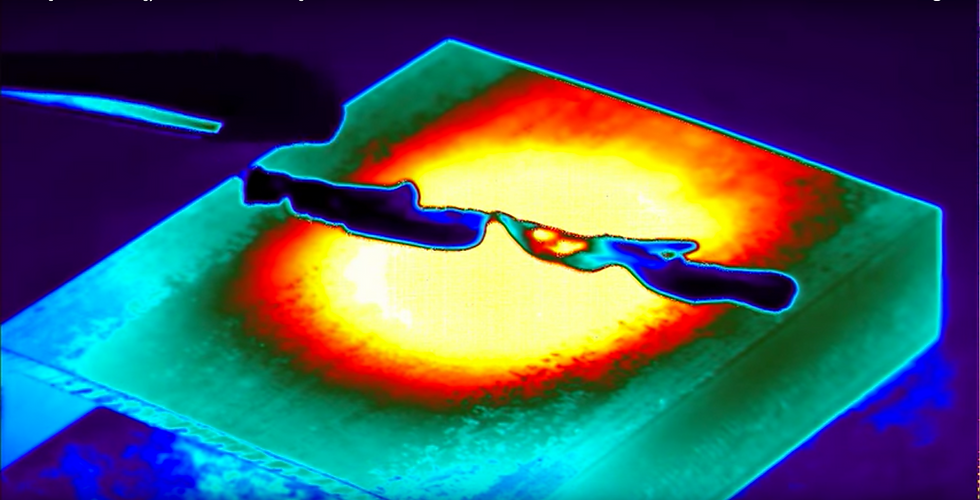 Bacon cooking in infrared under sunlight