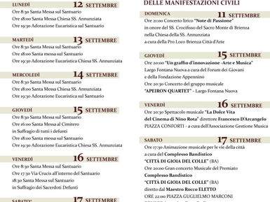 PROGRAMMA UFFICIALE SOLENNI FESTEGGIAMENTI IN ONORE DEL SS. CROCIFISSO DEL SACRO MONTE DI BRIENZA