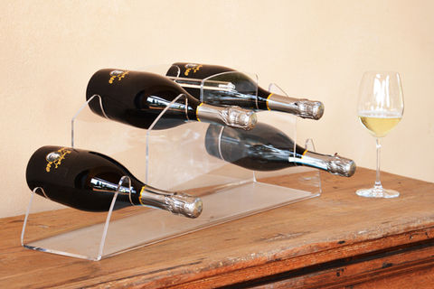 porta bottiglie in plexiglass trasparente da 4 scomparti