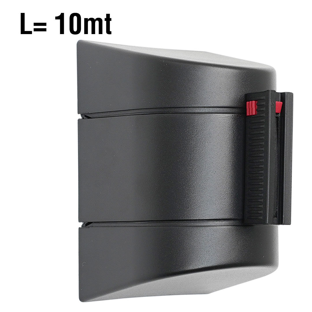 Cinta retráctil para Pared de 10 metros. ABS negro