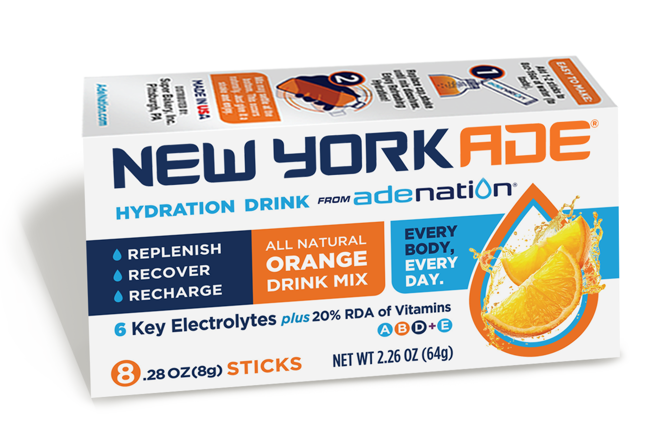 One 8-count box of AdeNation®  Hydration Stick -New YorkAde®